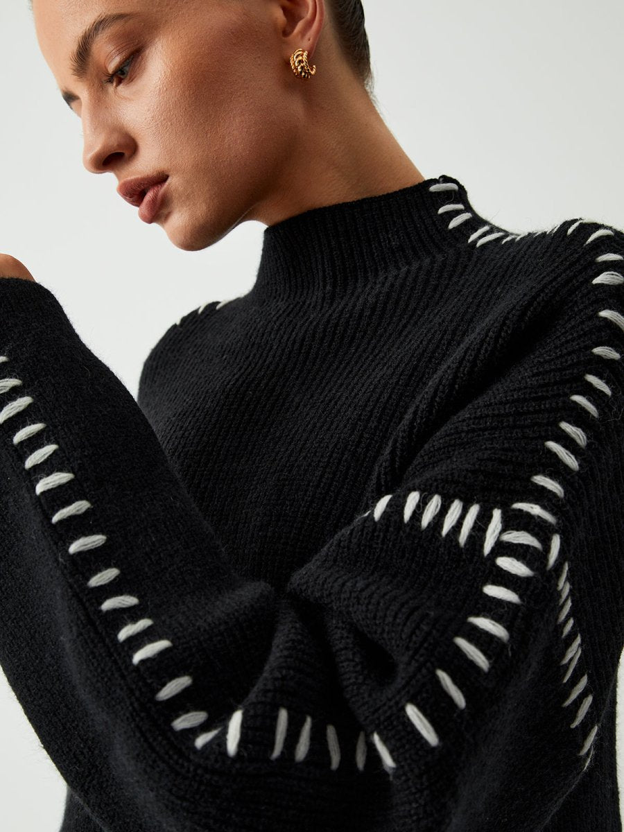 Alma - Oversized Dames Trui met Piqué Details