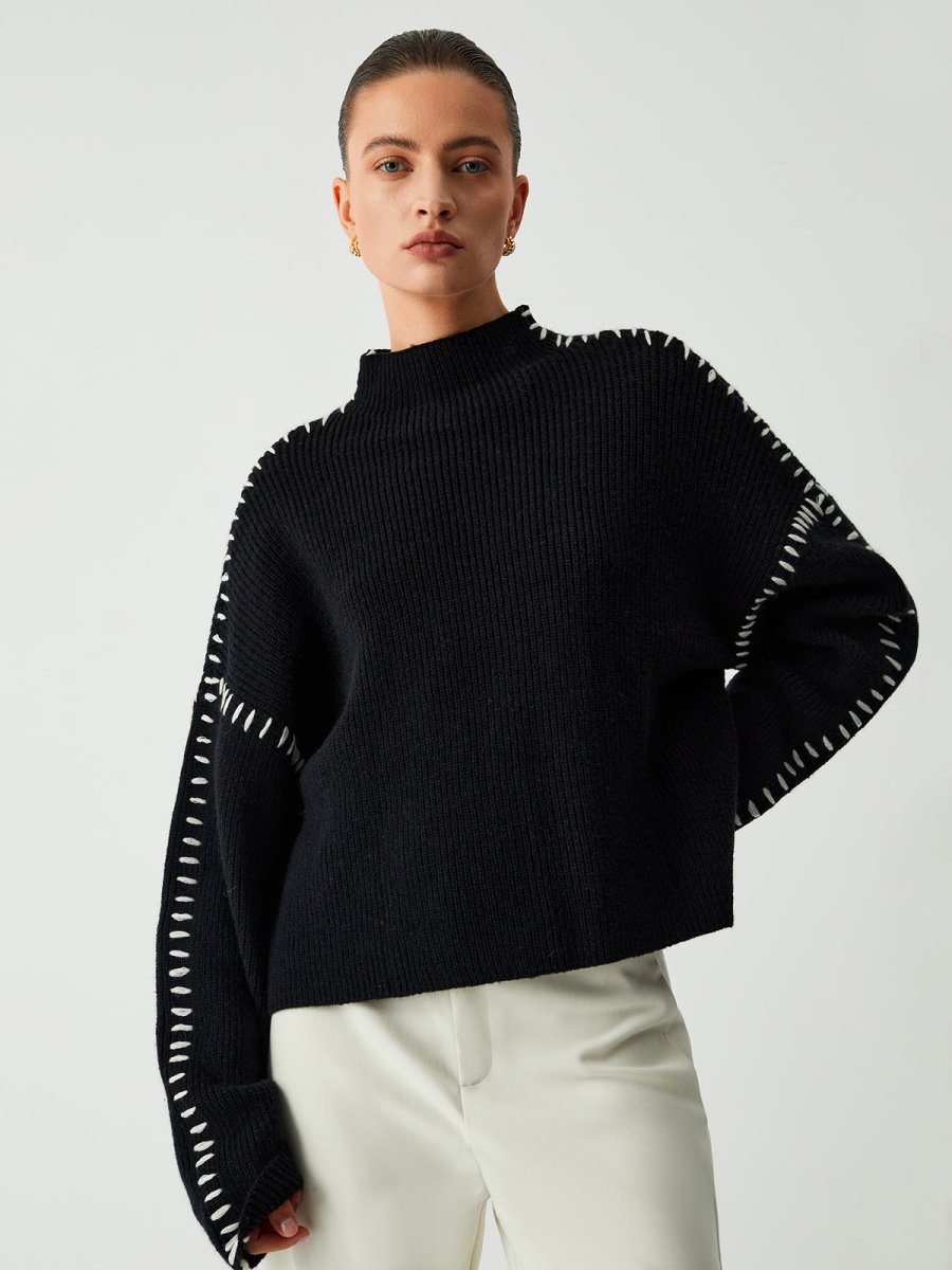 Alma - Oversized Dames Trui met Piqué Details