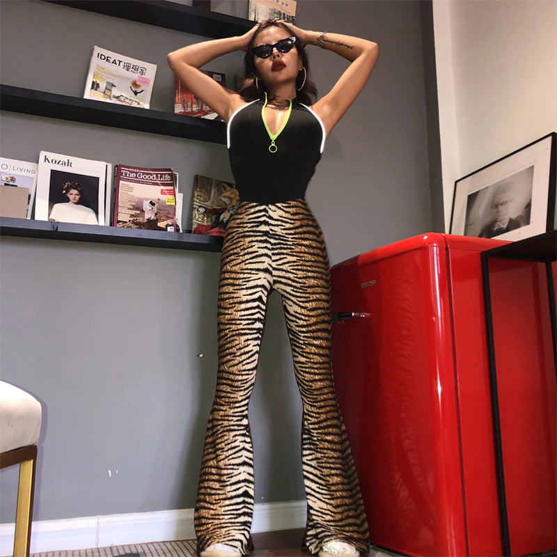 Tara Beestachtig Uitlopende Broeken | Een stijlvolle & sexy Tijger of Luipaard pantalon